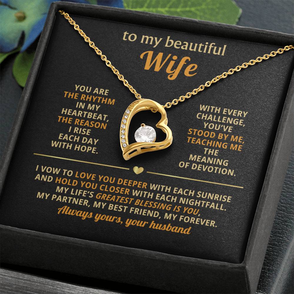TO MY BEAUTIFUL WIFE NECKLACE.