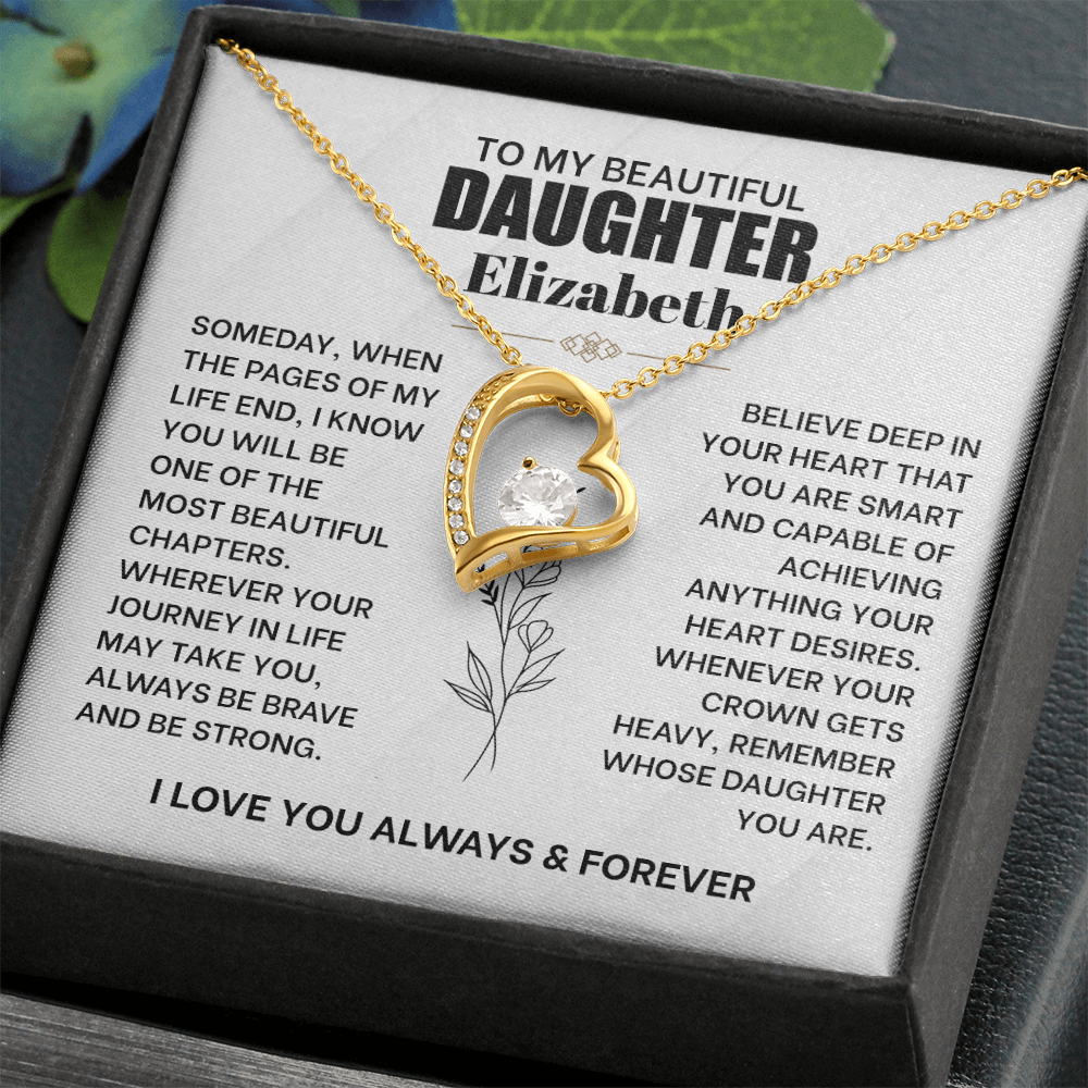 To My Beautiful Daughter Personalized Forever Love Necklace.