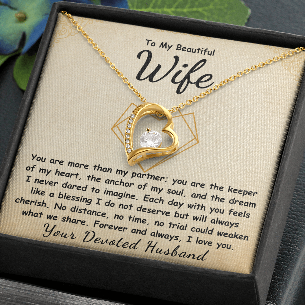 To My Beautiful Wife Forever Love Necklace.