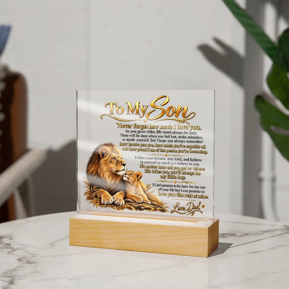 To My Son, Acrylic Plaque from Dad.
