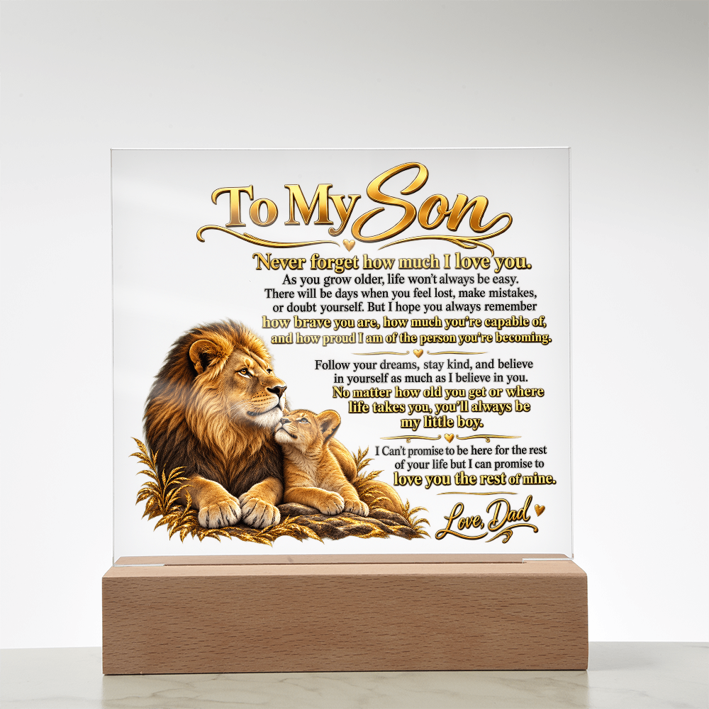 To My Son, Acrylic Plaque from Dad.