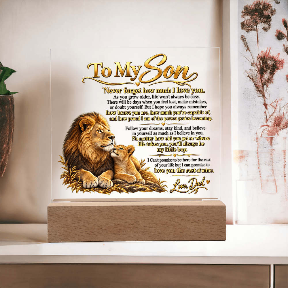 To My Son, Acrylic Plaque from Dad.