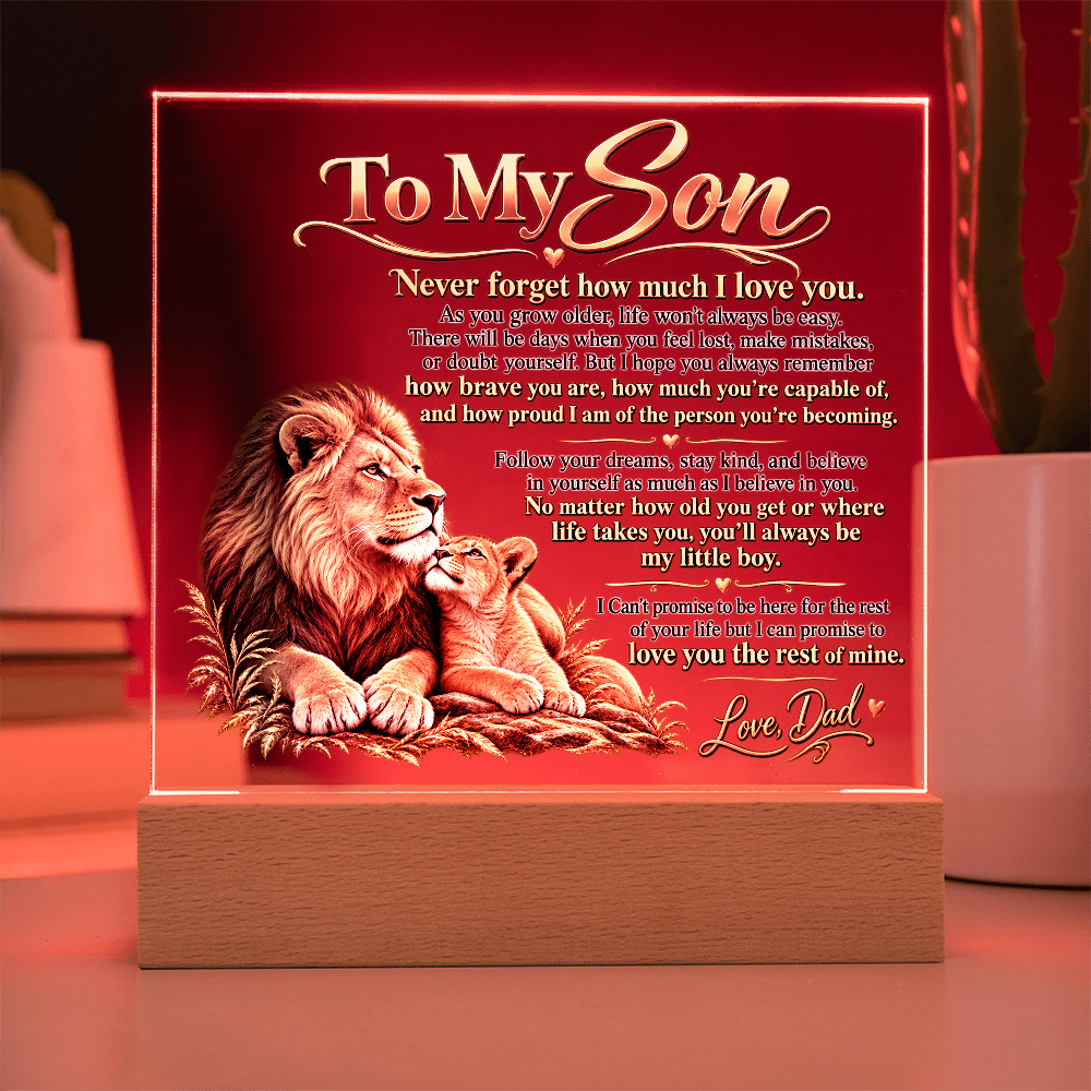 To My Son, Acrylic Plaque from Dad.