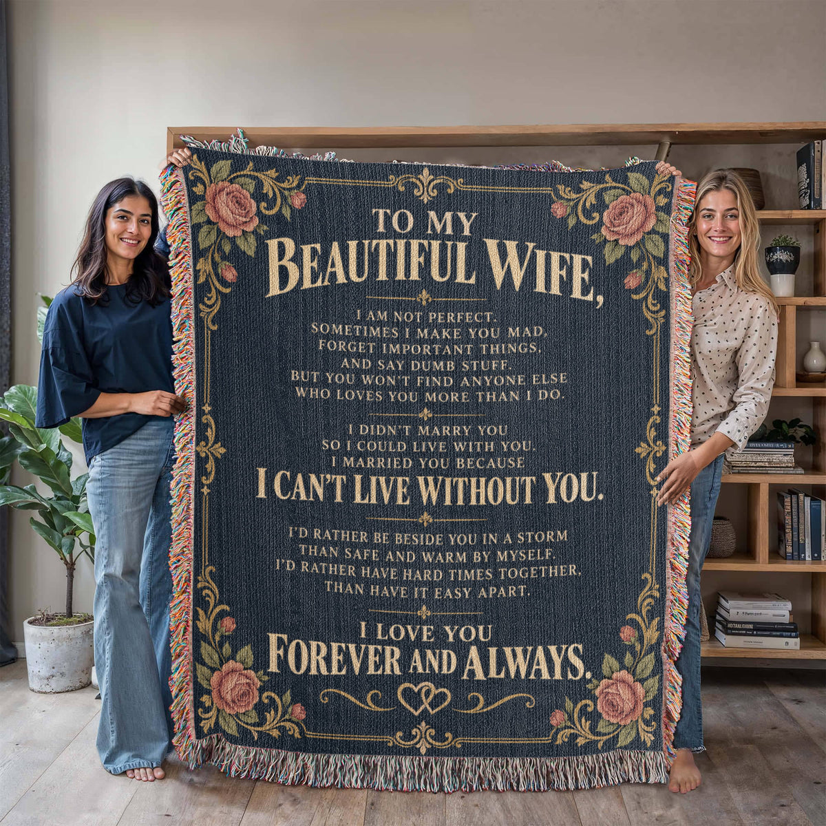 To My Beautiful Wife Heirloom Woven Blanket.