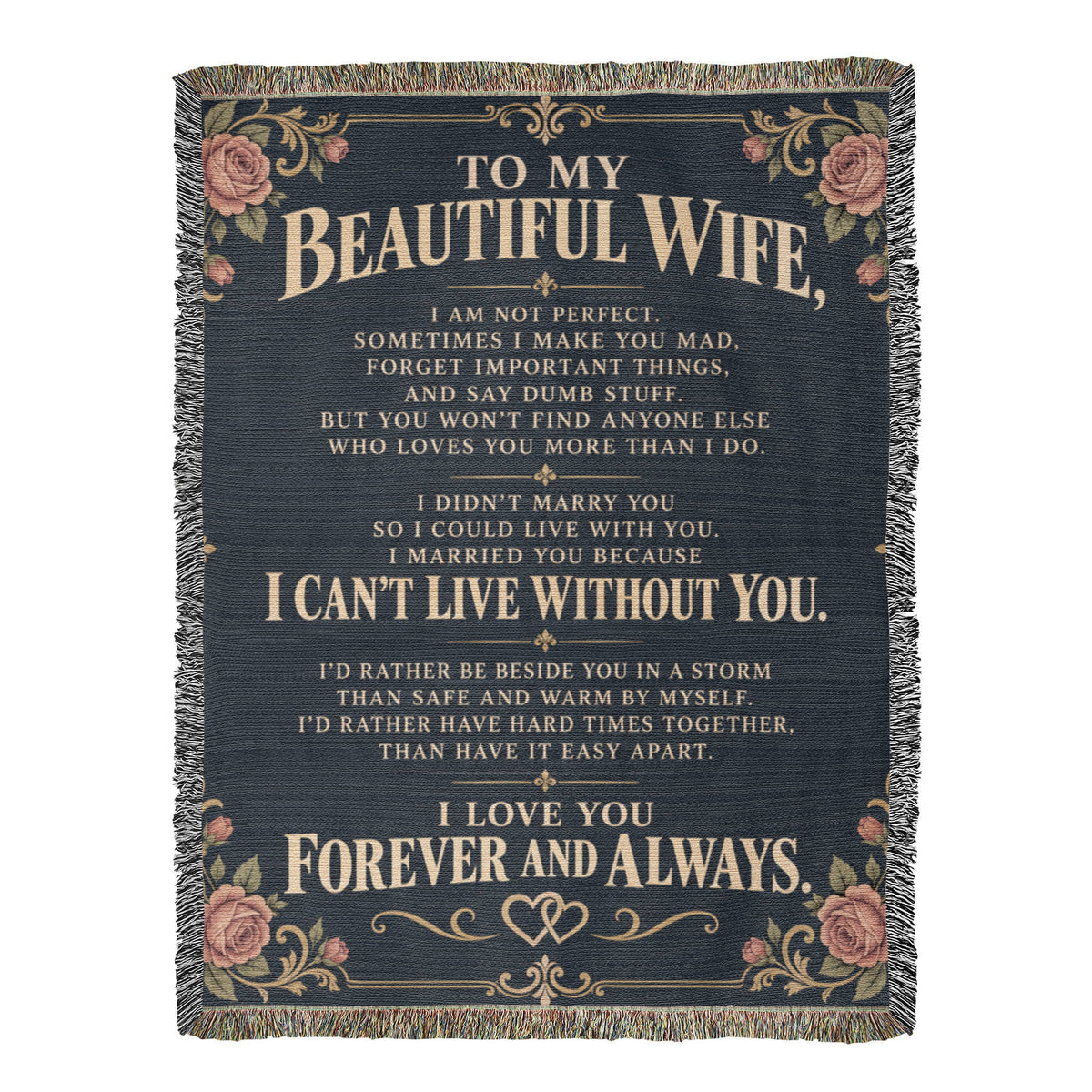 To My Beautiful Wife Heirloom Woven Blanket.
