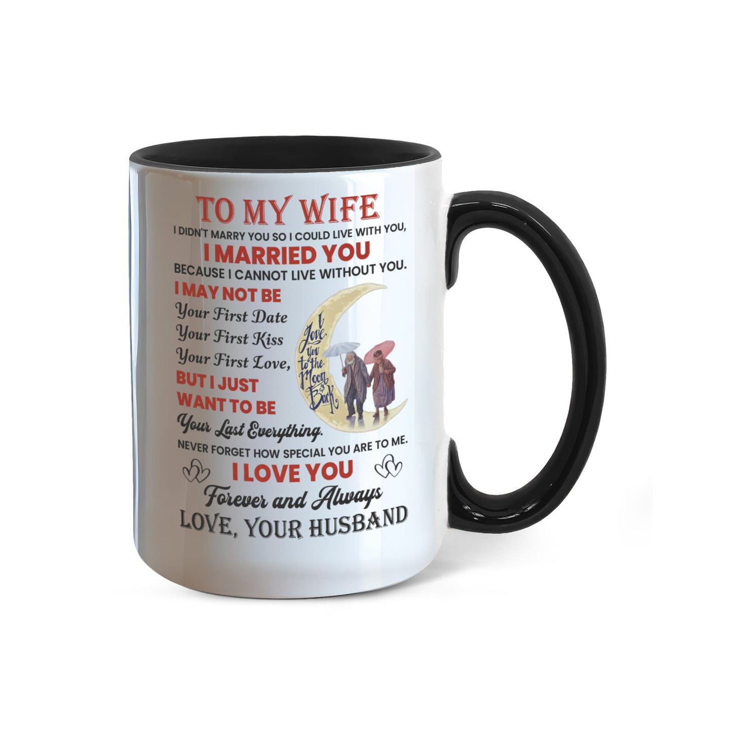 To My Wife Color Accent Mugs.