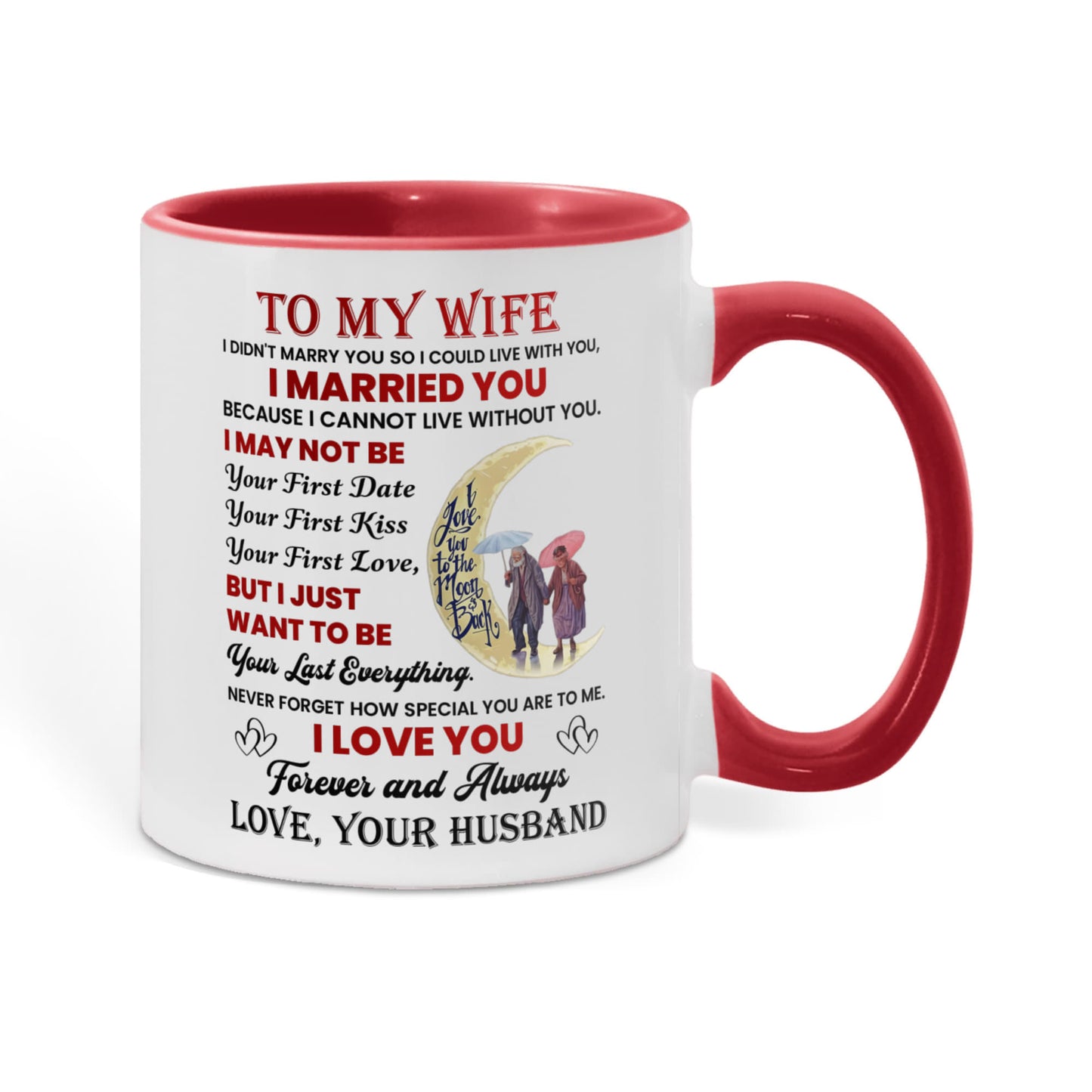 To My Wife Color Accent Mugs.