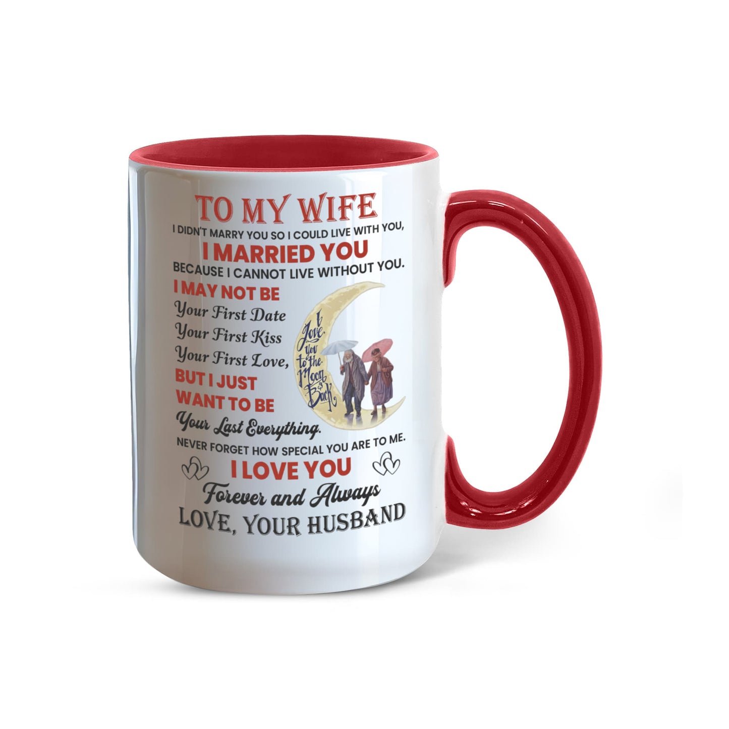 To My Wife Color Accent Mugs.