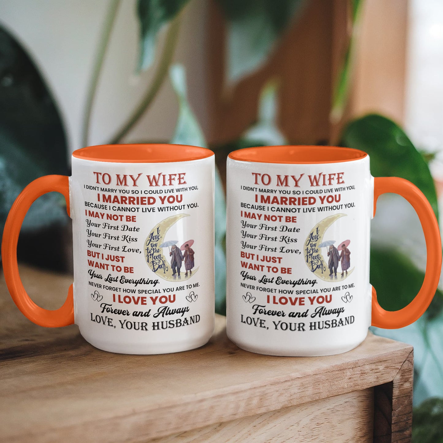 To My Wife Color Accent Mugs.
