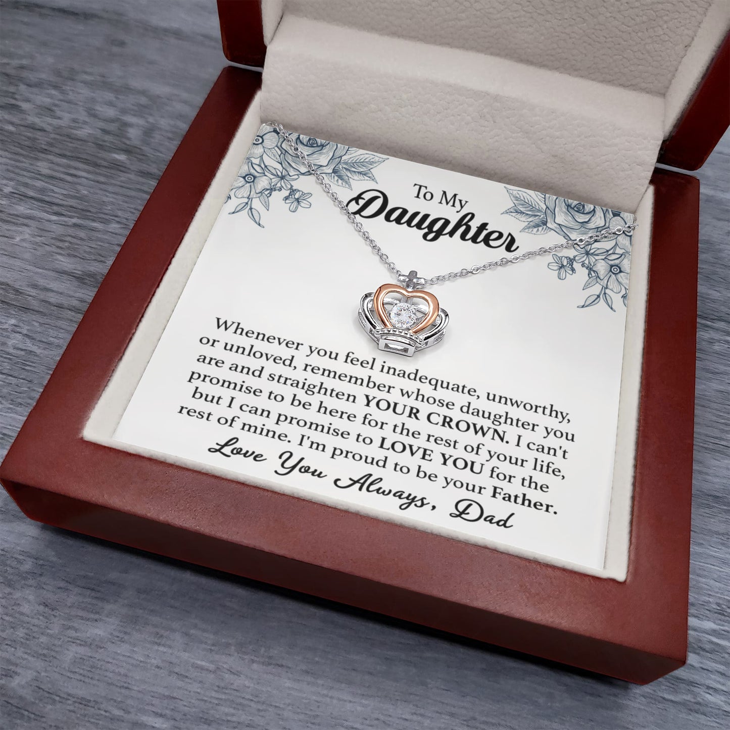 To My Daughter Crown Pendant Necklace.(Almost sold out)⭐⭐⭐⭐⭐