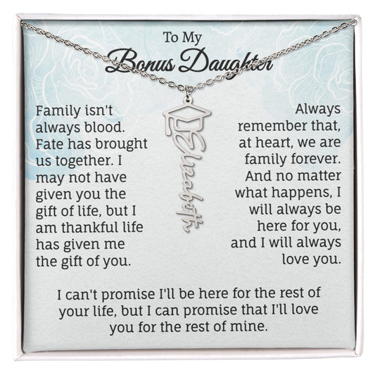 To My Bonus Daughter Graduation Necklace.