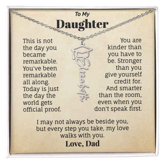 To My Daughter Graduation Necklace from Dad.