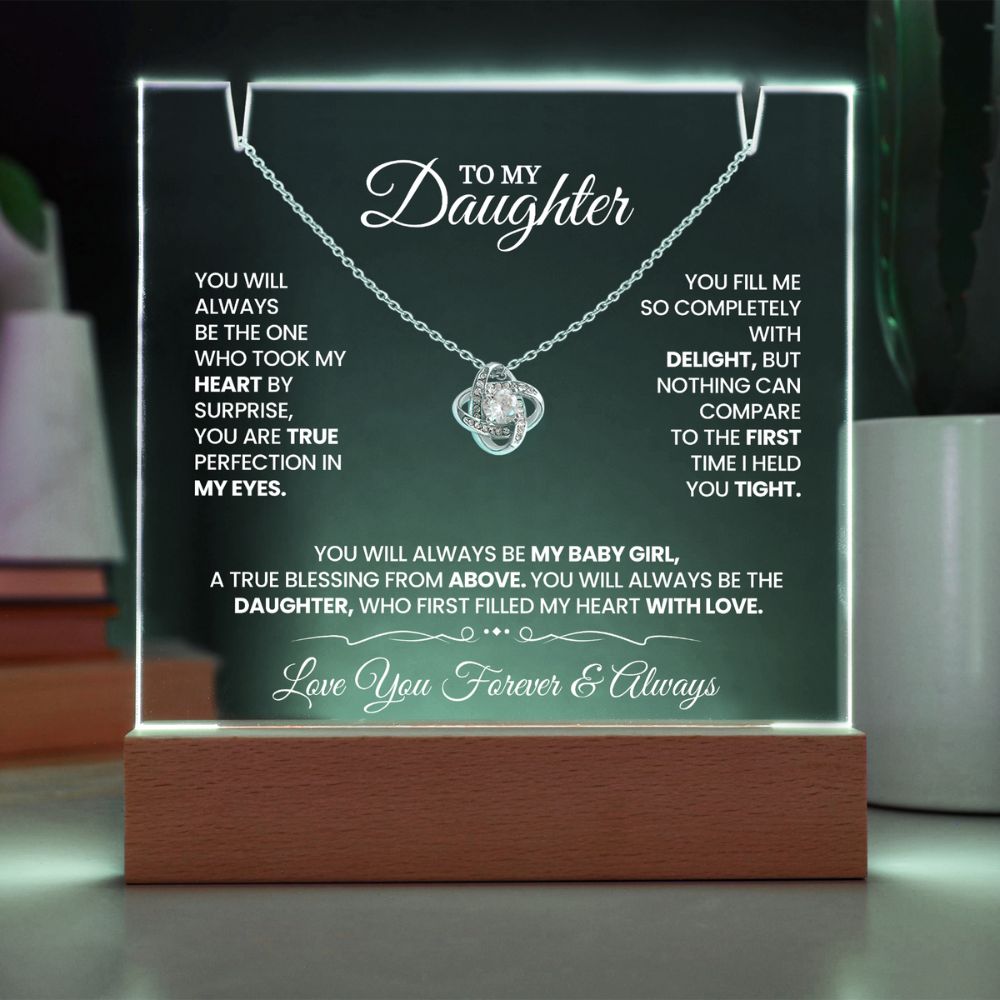 Unique Gift for Daughter From Parents "Love You Forever & Always" White Acrylic Plaque